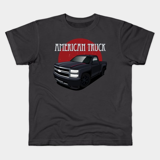 Chevy American Truck Kids T-Shirt by masjestudio